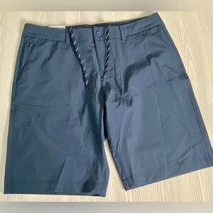 NWT Hang Ten Size 36 Navy Blue Stretch Shorts Slash Pockets 2 Zipper Pockets